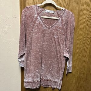 Lilly Mason V-Neck Dolman Top - Mauve Pink